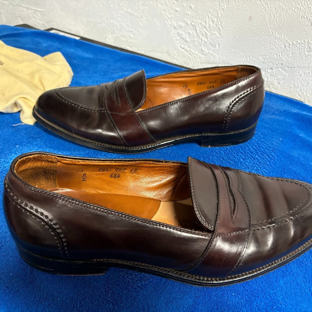 Alden 684 Full Strap Loafer in Color 8 Shell Cordovan Size 13